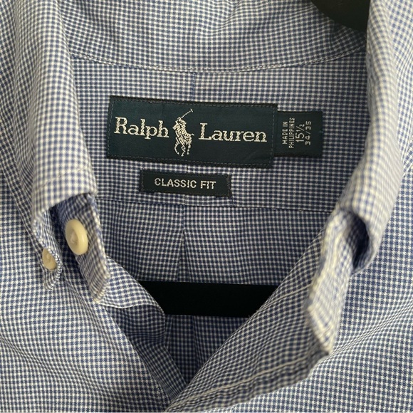 Ralph Lauren Classic Fit Men's Button Down Long Sleeve Shirt size 15 1/2 34/35 - Picture 6 of 8